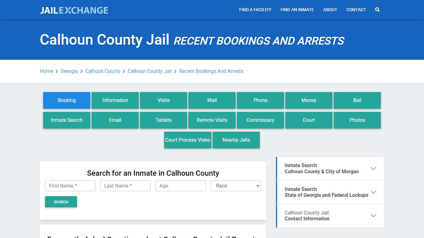 Calhoun County Jail GA Recent Arrests and Bookings - Jail Exchange