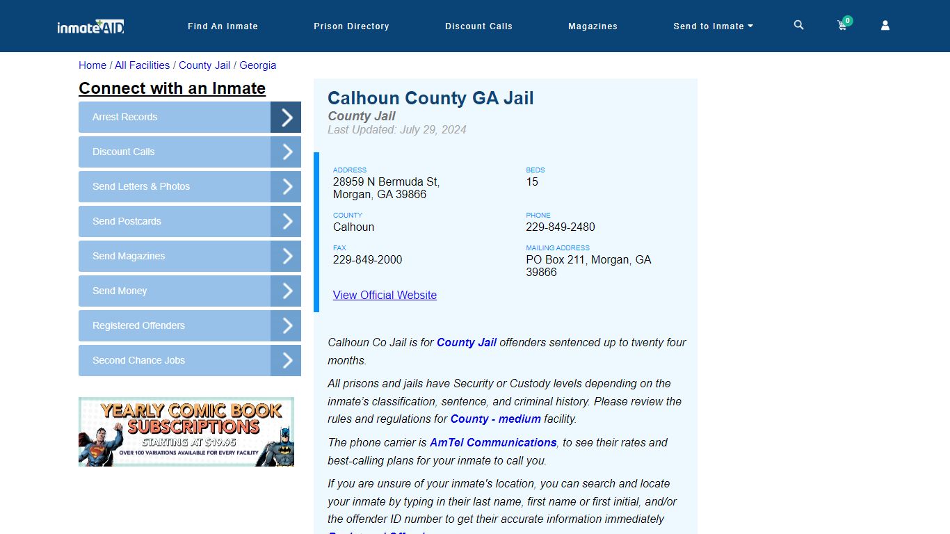 Calhoun County GA Jail - Inmate Locator